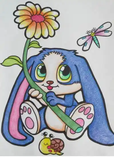 优秀水彩儿童画图片作品可爱的小动物