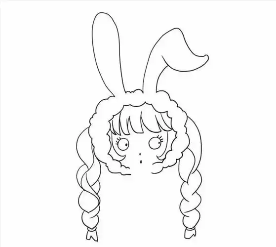 简笔画第25期萌哒哒的兔耳小女孩简单几步就能完成