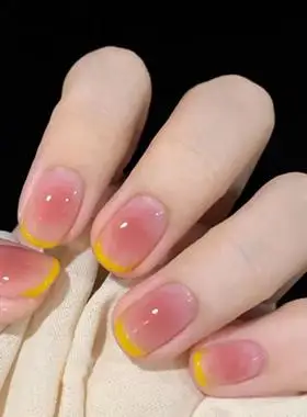 法式假指甲贴片美甲成品短款显白穿戴甲2021新款秋冬自粘拆卸甲片