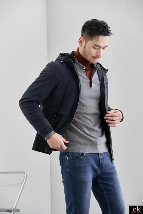 国际bcck轻奢品牌男装秋季高品质休闲外套防风保暖面料色修身连帽夹克