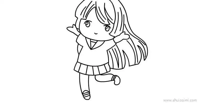 可爱的女生卡通简笔画画法教程