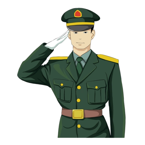 军人敬礼插画