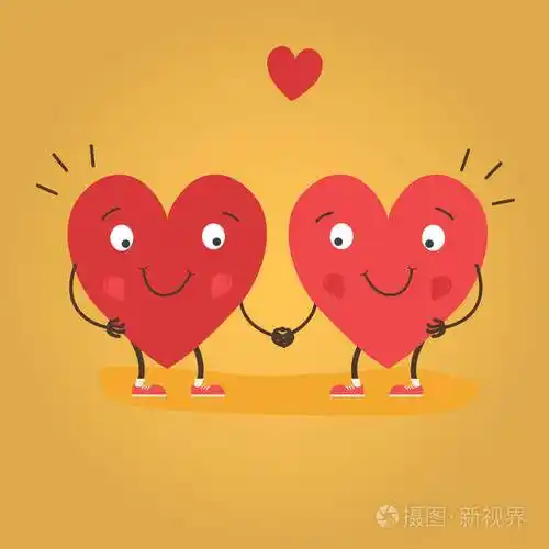 爱中的两颗幸福的心可爱的夫妇在爱牵手情人节快乐向量卡向量