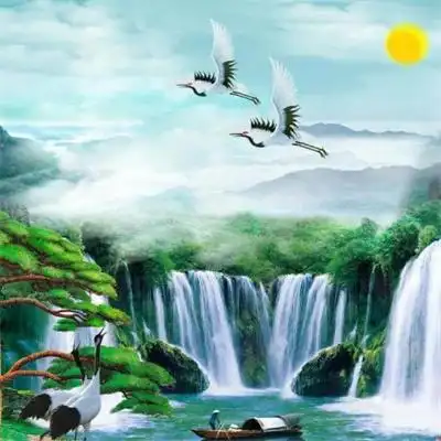 瀑布彩虹风水头像好运来 聚财父母辈微信热门头像大全_风景头像_美头