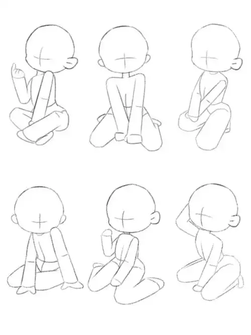 q版人物动态绘画素材三头身