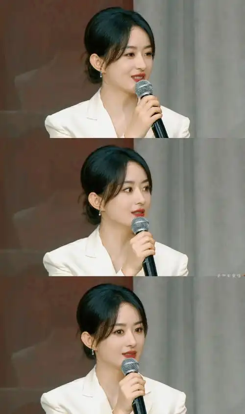 第二十条电影发布会直播##赵丽颖白色西装套装