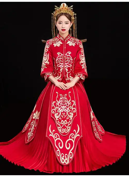 秀禾服新娘礼服2020新款古装大摆敬酒服结婚旗袍女 630新款 s【图片