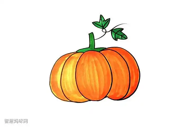 【儿童画作品】简单的南瓜怎么画 - 元艺考