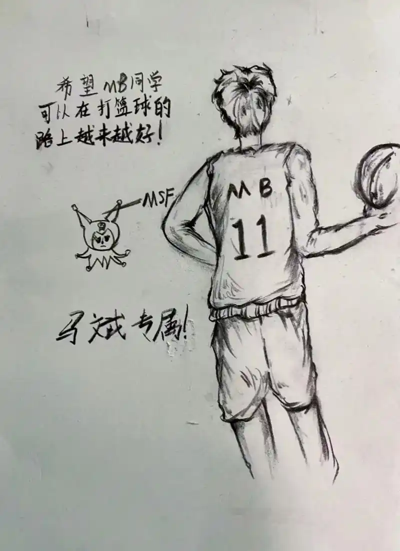 有时候好朋友是生活中唯一的解药#手绘 #篮球背影绘画 - 抖音