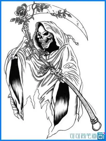 医生与死神打架的简笔画