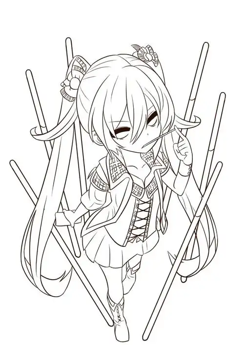 人物线稿黑白动漫素材手绘插画绘画 - 堆糖,美图壁纸兴趣社区