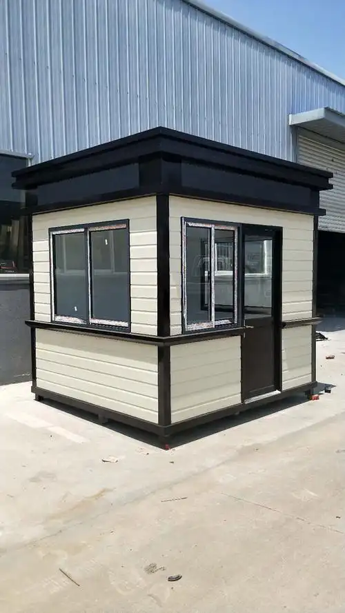 户外保安站岗亭 户外可移动钢结构保安站岗亭停车场收费不锈钢小区