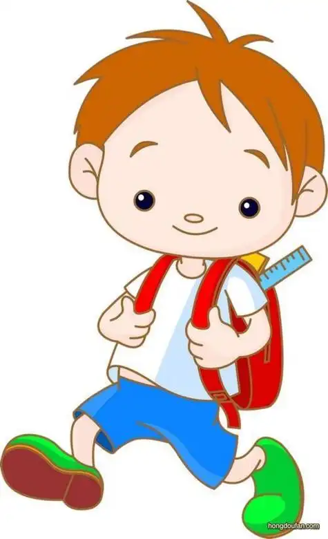 卡通人物简笔画动画小人物上学简笔画小学生背着书包上学的背影简笔画