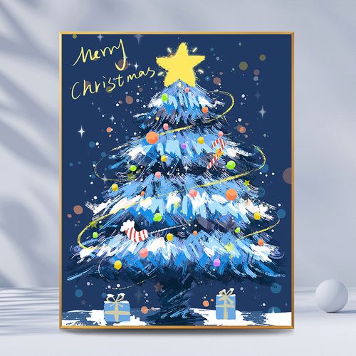 圣诞树|数字油画diy手工填色填充画画涂色礼物高级感油彩装饰画