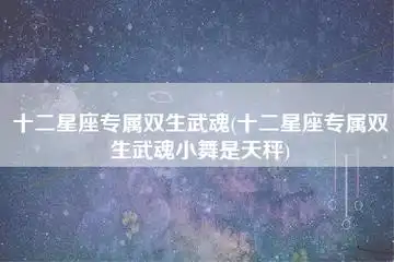 十二星座专属双生武魂十二星座专属双生武魂小舞是天秤