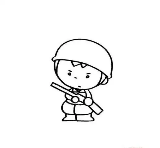士兵简笔画卡通人物画法大兵小男孩简笔画小兵形象简笔画士兵形象简笔