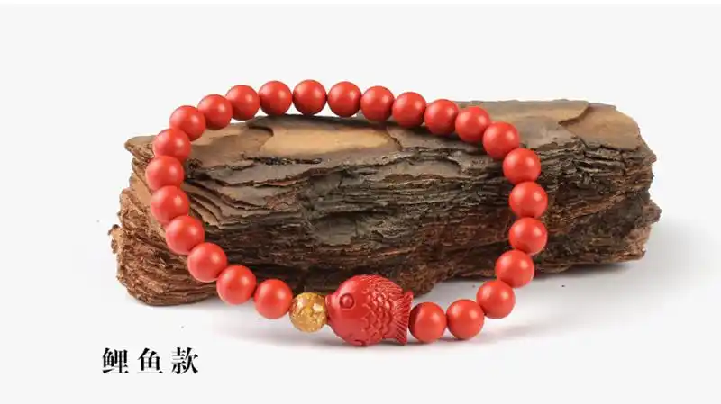 翡舞朱砂手链单圈6mm圆珠佛珠民族风手串男女本命年手饰品圆珠款6mm16