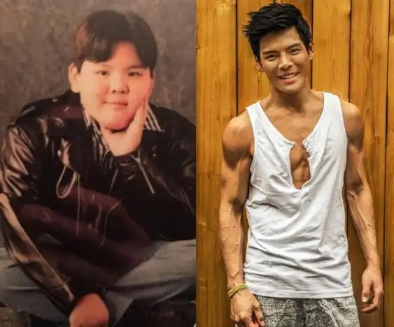 并且他不仅把自己的体重减了下来,同时还练出了非常流线型的腹肌,看来