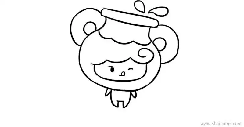 十二星座q版萌图水瓶座简笔画的画法图解分享到这里,查找更多十二星座