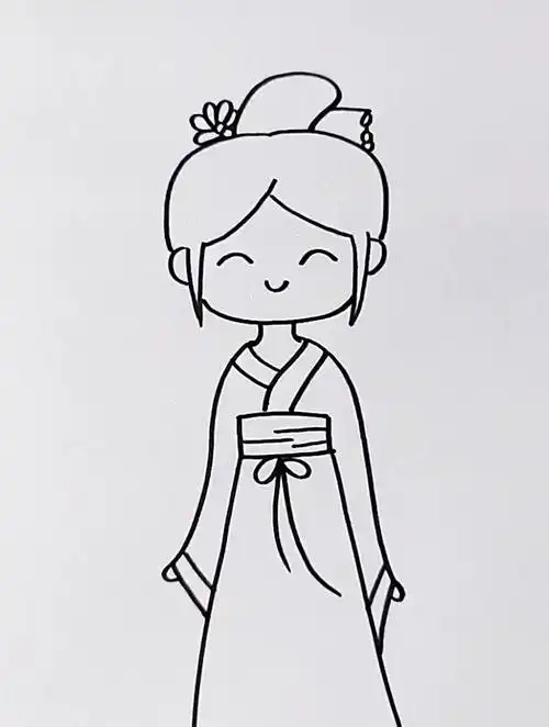 古风女孩简笔画 一起学画画