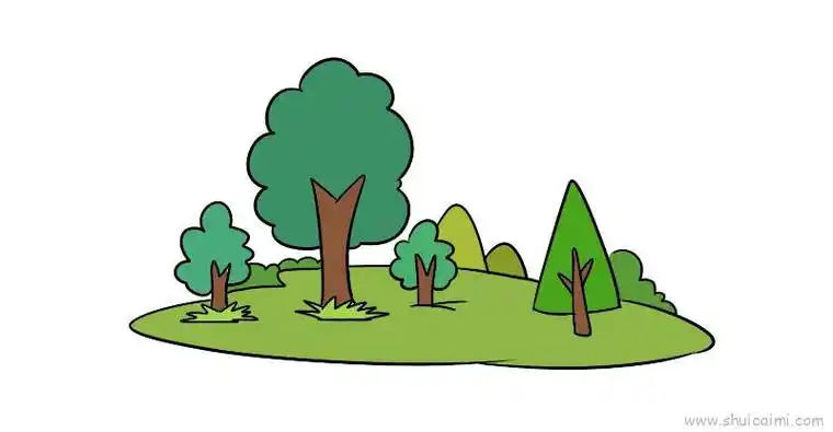 森林儿童画怎么画森林简笔画好看