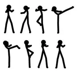 flash关于格斗动画的动作创作过程求一张简笔画火柴人的各种动作的图