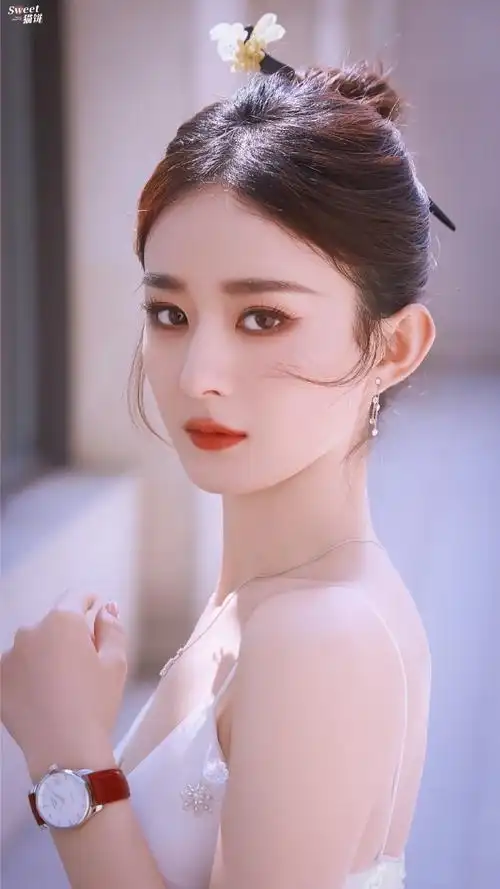 赵丽颖丸子头簪发