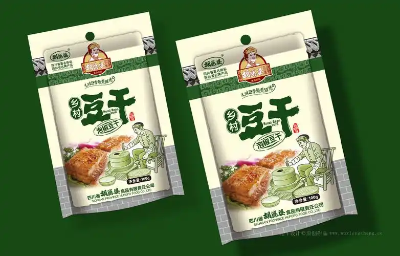 胡婆婆乡村豆干包装设计