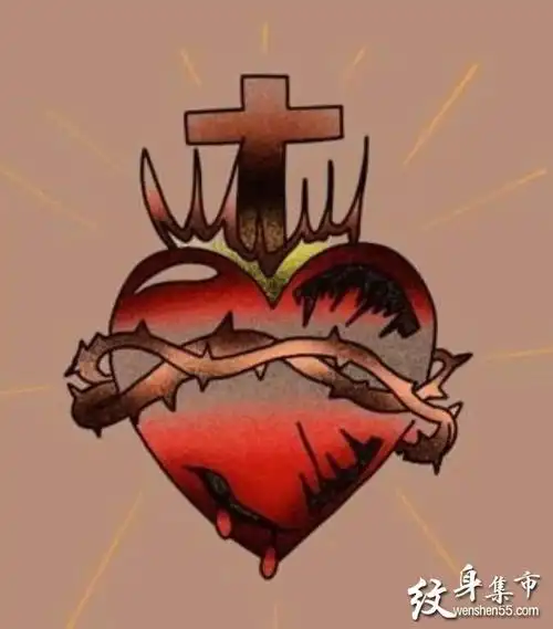 神圣之心纹身神圣之心纹身手稿神圣之心纹身手稿图案