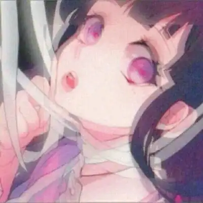 二次元 少女 头像 重影 病娇 黑发 紫瞳