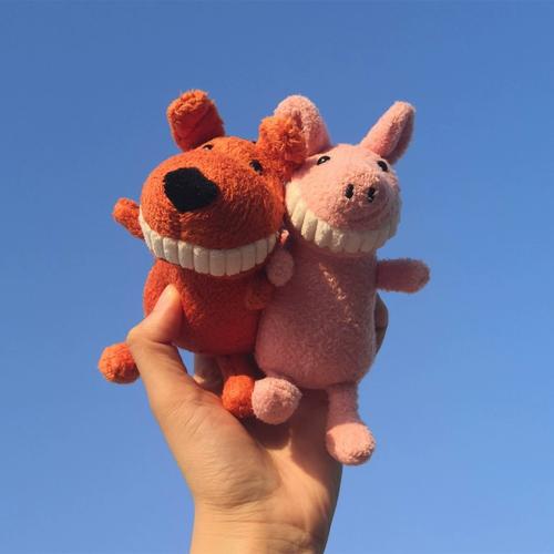 微笑大牙小猪玩偶书包挂件公仔娃娃毛绒玩具ins超丑萌钥匙扣女孩