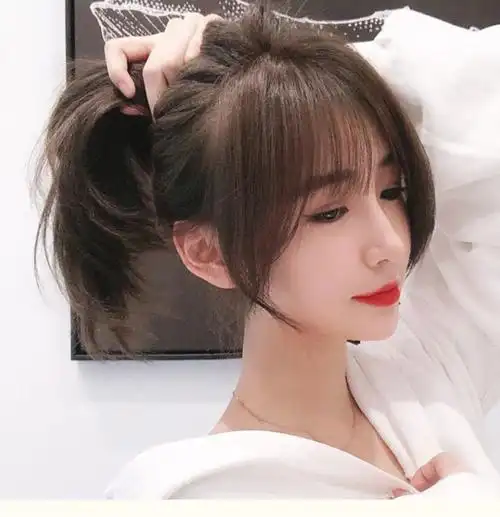 网红法式刘海假发女超薄中分气质学生自然鬓角修脸八字空气刘海片 你