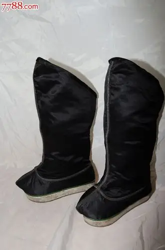 清朝清代官靴朝靴布靴千层底真丝