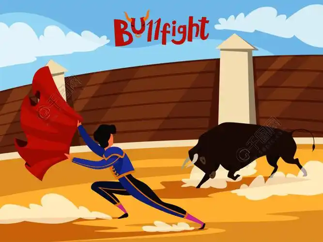 西班牙传统表现与斗牛士和公牛死亡之舞公牛和斗牛士,西班牙toreador