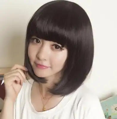 弧形刘海短发发型图片