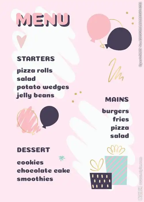 儿童生日菜单图片