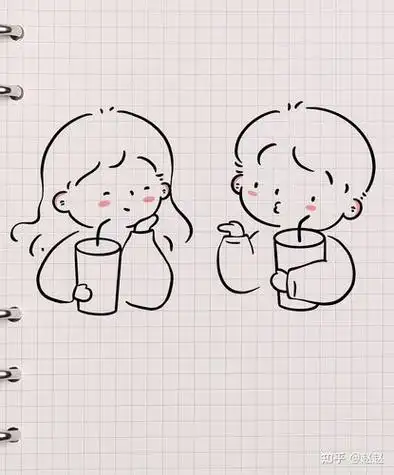 可爱情侣手绘简笔画