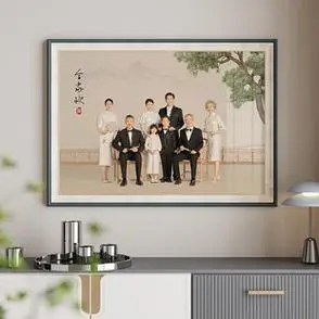 全家福照片冲印制作定制婚纱照结婚照相框挂墙儿童相片打印加画框