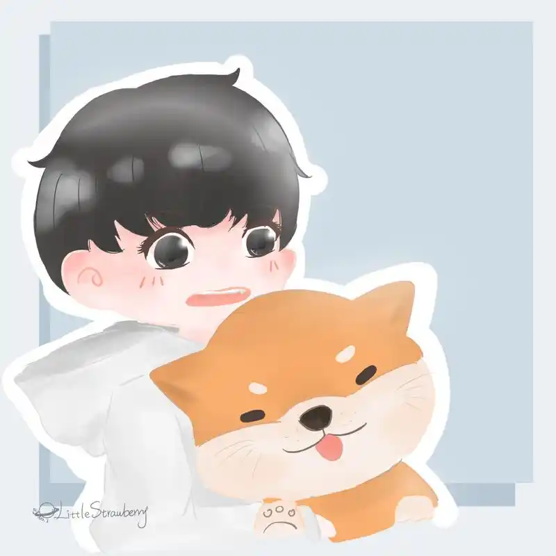 tfboys分享191219饭绘制王俊凯q版人物可爱的小凯抱着可爱的小柴