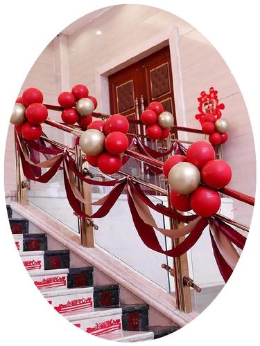 楼道楼梯扶手装饰藤缠绕花藤纱花会场扶梯结婚楼梯简单门饰围栏