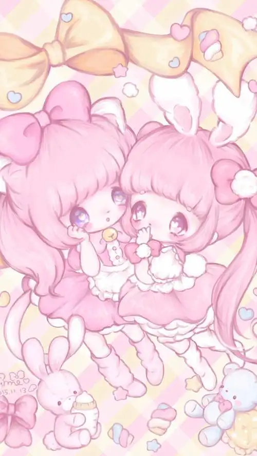 iphone壁纸 电脑壁纸 插画 文字 动漫 平铺 萌物 软妹 少女心 粉色