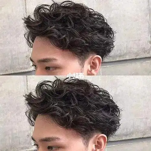 卷发潮流款发型自然真发头顶补发片1226f男生纹理烫(扫一扫自己脸型配