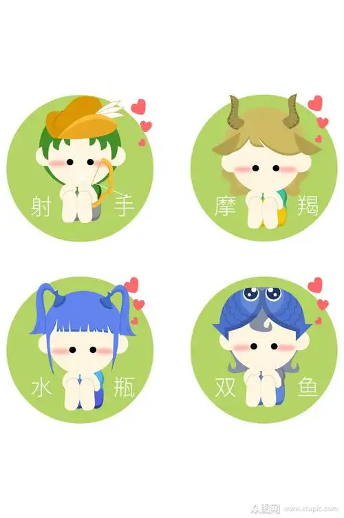 卡通可爱十二星座宝宝星座元素