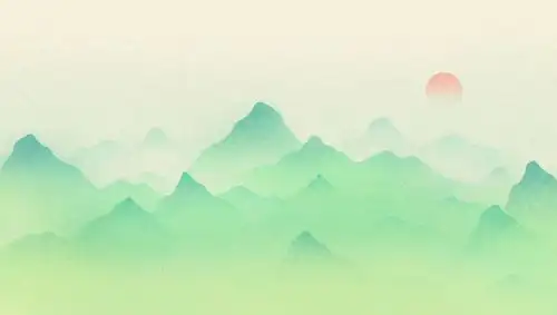 国潮风敦煌壁画中国风诗意千里江山风景插画