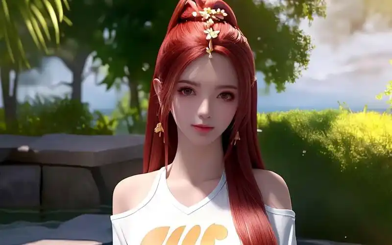 国漫女神4k高清壁纸:红发妖姬,曼珠沙华唯美壁纸点燃你的视觉