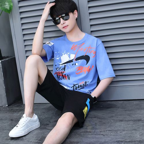 13青少年男装帅气12-15岁初中学生14男孩短袖t恤套装16大童夏装潮