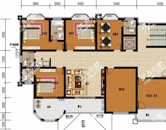 建房就建气派豪华别墅,这样的户型全镇也难找出第二栋_娱乐_平面图