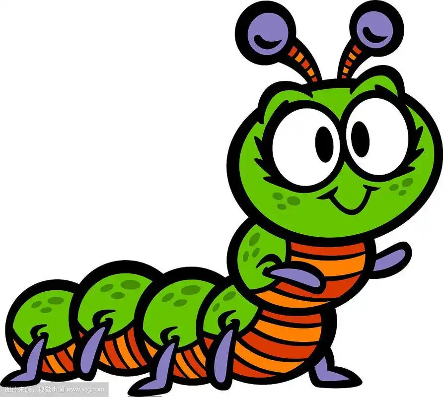 可爱的毛毛虫虫卡通