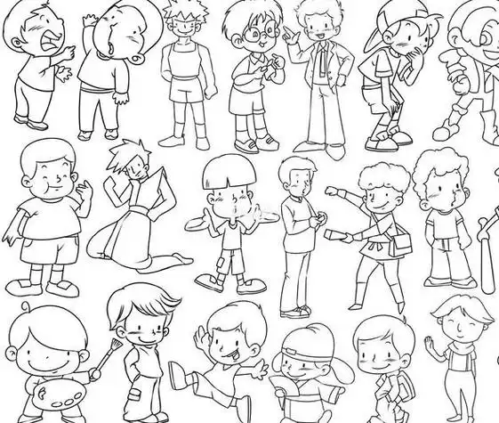 人物一系列动作简笔画