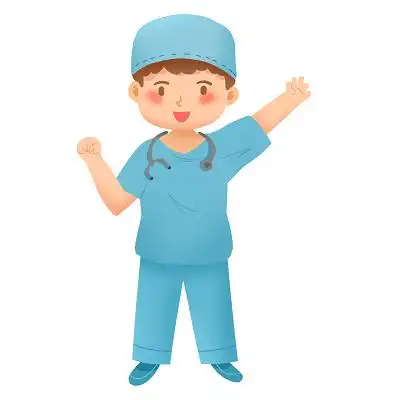 医学博士纯蓝医学医生护士透明镜框身着手术服背景图片医疗医院手术室